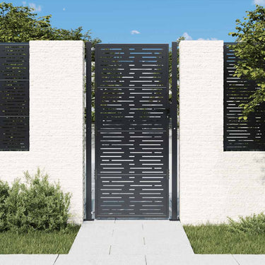 Vidaxl poort 100x175 cm met vierkant staal antracietkleurig