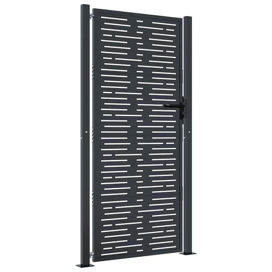 Vidaxl poort 100x200 cm met vierkant staal antracietkleurig