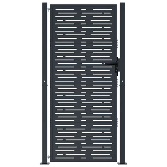 Vidaxl poort 100x200 cm met vierkant staal antracietkleurig