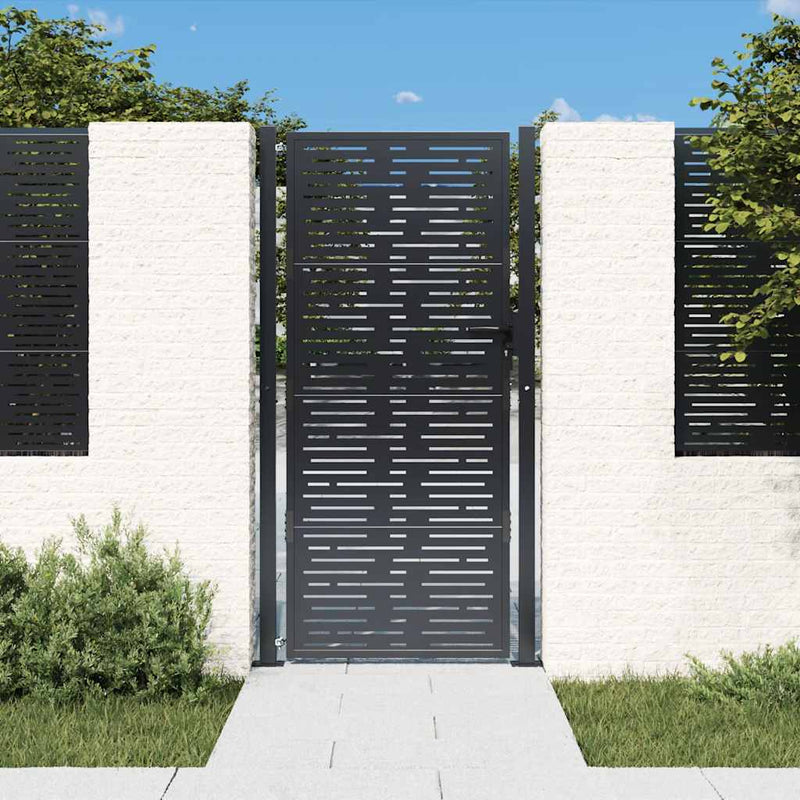Load image into Gallery viewer, Vidaxl poort 100x200 cm met vierkant staal antracietkleurig
