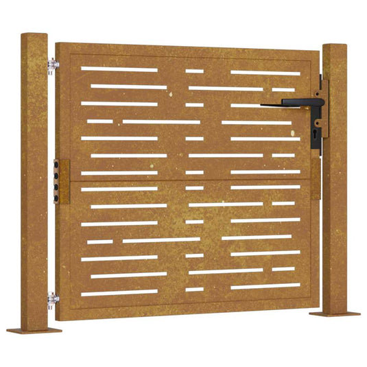 Vidaxl poort vierkant 100x75 cm cortenstaal