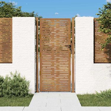 Vidaxl poort 100x200 cm vierkant cortenstaal
