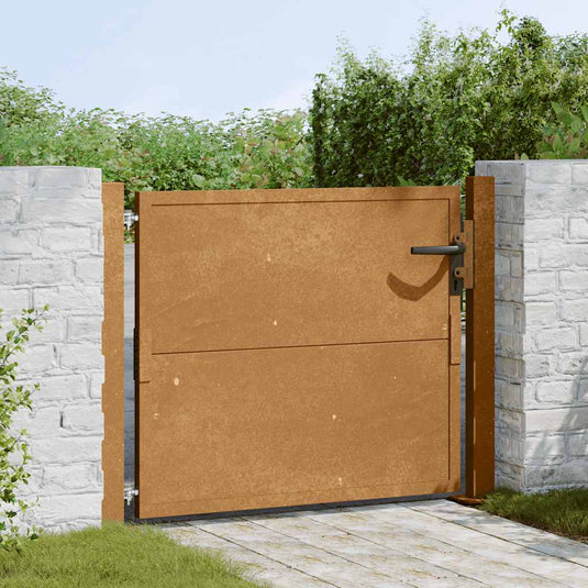 Vidaxl poort 100x100 cm cortenstaal