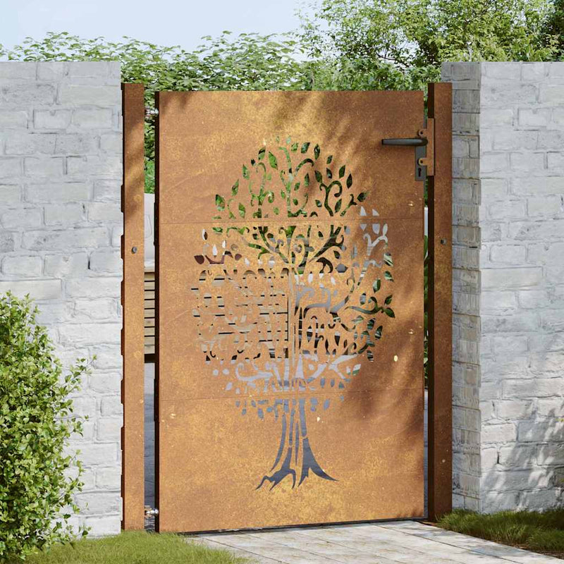 Load image into Gallery viewer, Vidaxl poort 100x125 cm boomontwerp cortenstaal
