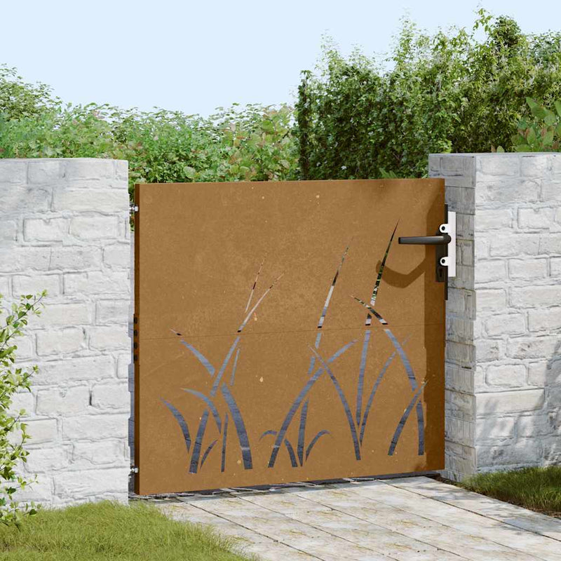 Load image into Gallery viewer, Vidaxl poort 85x100 cm grasontwerp cortenstaal
