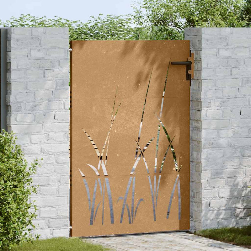 Load image into Gallery viewer, Vidaxl poort 85x125 cm grasontwerp cortenstaal
