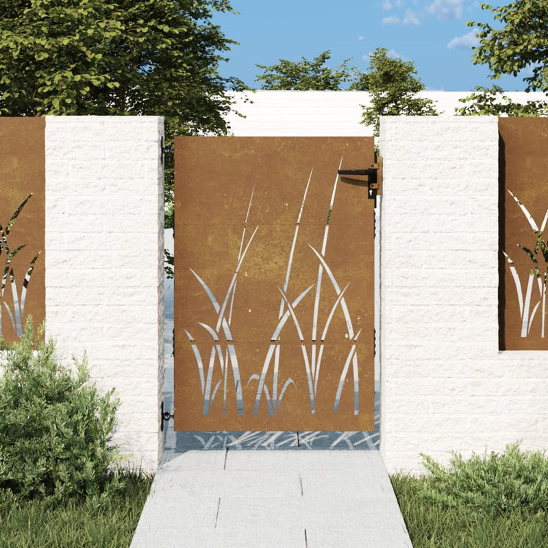 Load image into Gallery viewer, Vidaxl poort 85x150 cm grasontwerp cortenstaal
