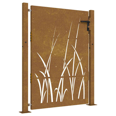 Vidaxl poort 100x150 cm grasontwerp cortenstaal