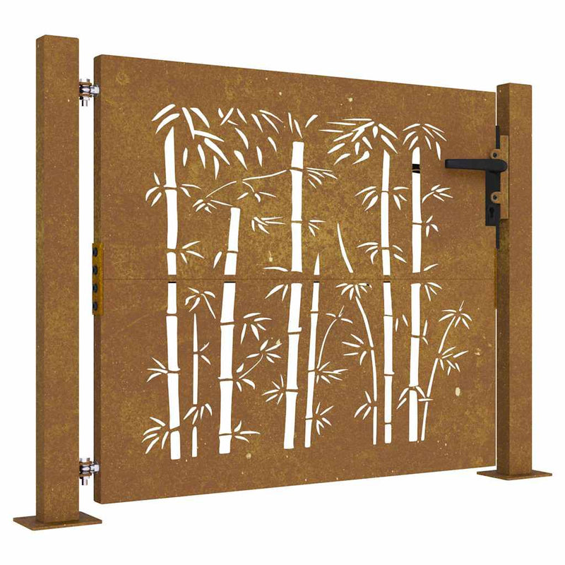 Load image into Gallery viewer, Vidaxl poort 100x100 cm bamboe-ontwerp cortenstaal

