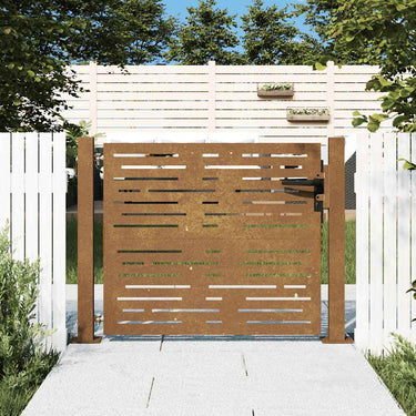 Vidaxl poort 100x75 cm vierkant cortenstaal