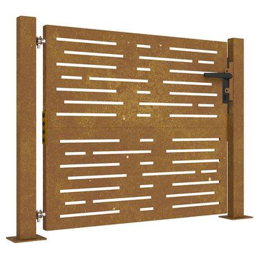 Vidaxl poort 100x100 cm vierkant cortenstaal