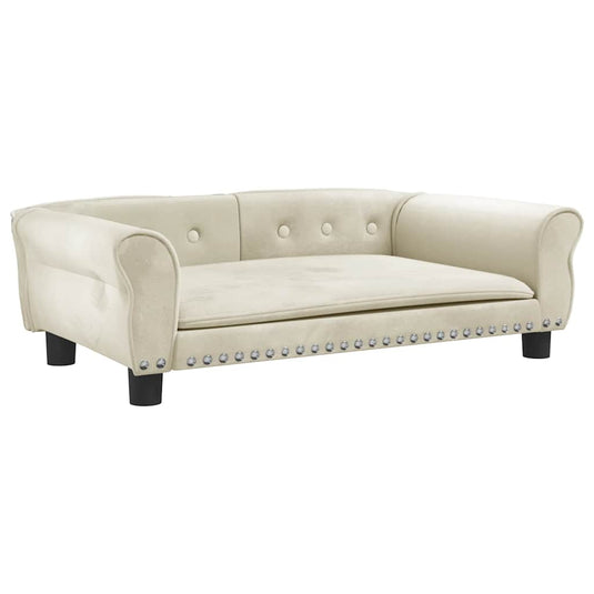 Vidaxl hondenmand 95x55x30 cm fluweel crèmekleurig