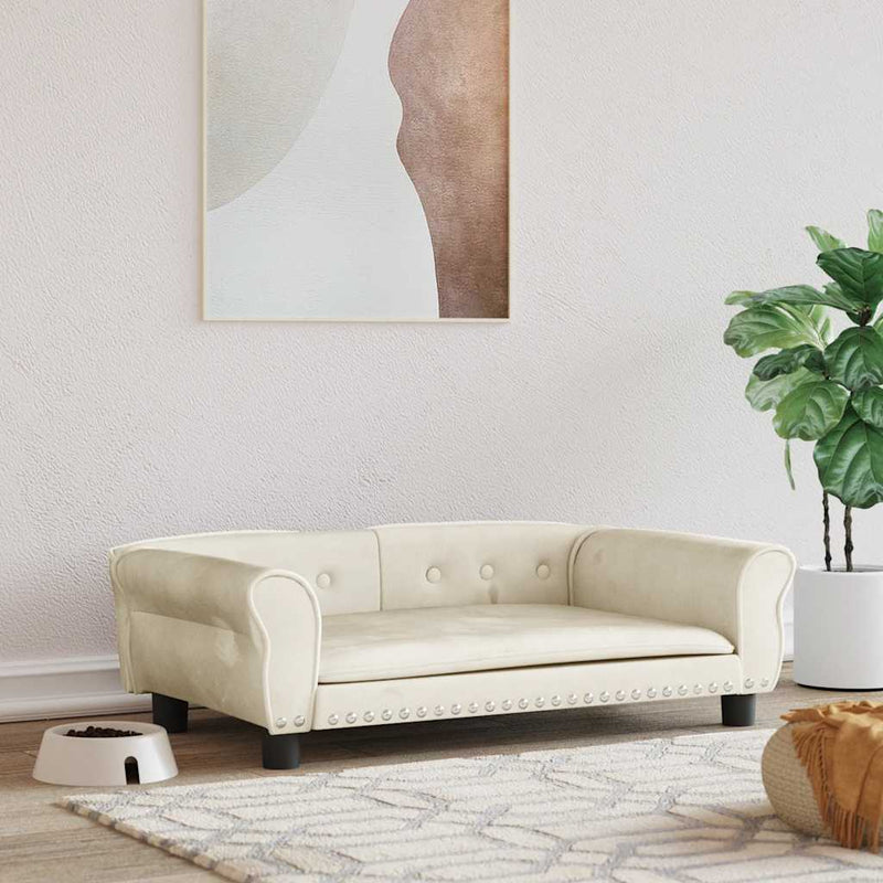 Load image into Gallery viewer, Vidaxl hondenmand 95x55x30 cm fluweel crèmekleurig
