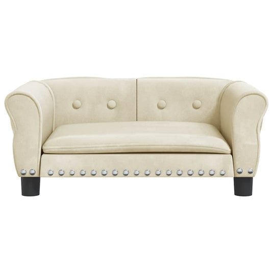 Vidaxl hondenmand 70x45x30 cm fluweel crèmekleurig