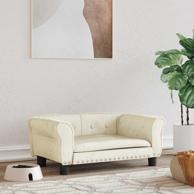 Load image into Gallery viewer, Vidaxl hondenmand 70x45x30 cm fluweel crèmekleurig
