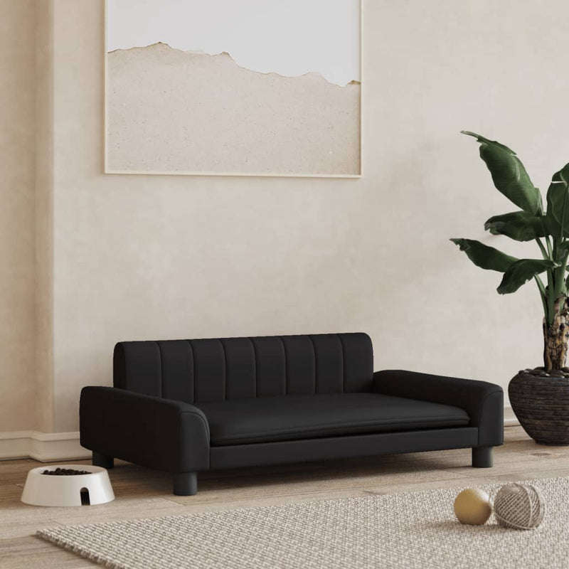 Load image into Gallery viewer, VidaXL Hondenmand 90x53x30 cm kunstleer zwart
