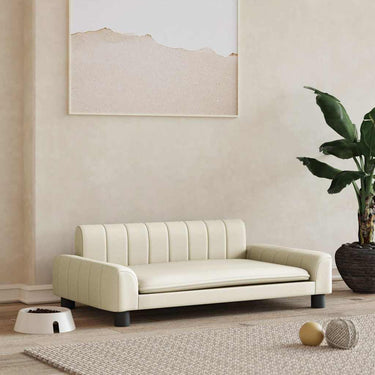 Vidaxl hondenmand 90x53x30 cm kunstleer crèmekleurig