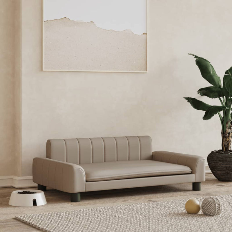 Load image into Gallery viewer, VidaXL Hondenmand 90x53x30 cm kunstleer cappuccinokleurig
