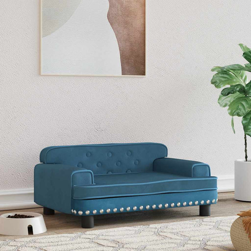 Load image into Gallery viewer, Vidaxl hondenmand 70x45x30 cm fluweel blauw
