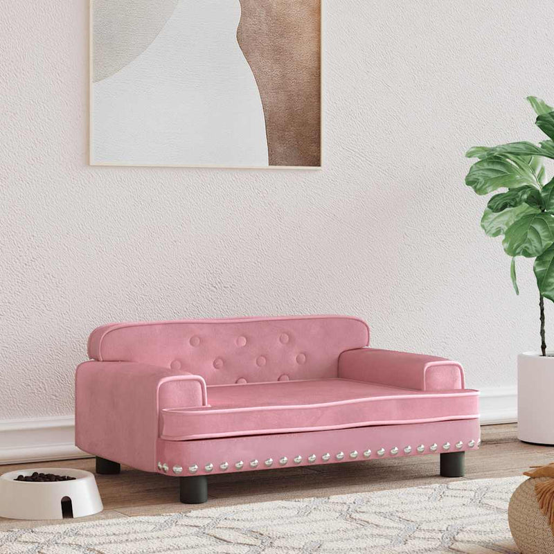 Load image into Gallery viewer, Vidaxl hondenmand 70x45x30 cm fluweel roze
