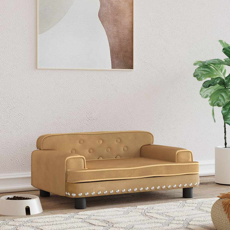 Load image into Gallery viewer, Vidaxl hondenmand 70x45x30 cm fluweel bruin
