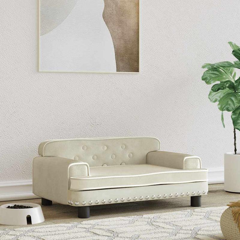 Load image into Gallery viewer, Vidaxl hondenmand 70x45x30 cm fluweel crèmekleurig
