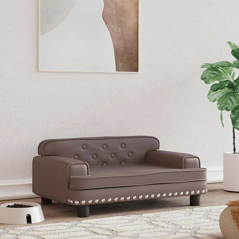 Afbeelding laden in galerijviewer, Vidaxl hondenmand 70x45x30 cm kunstleer bruin
