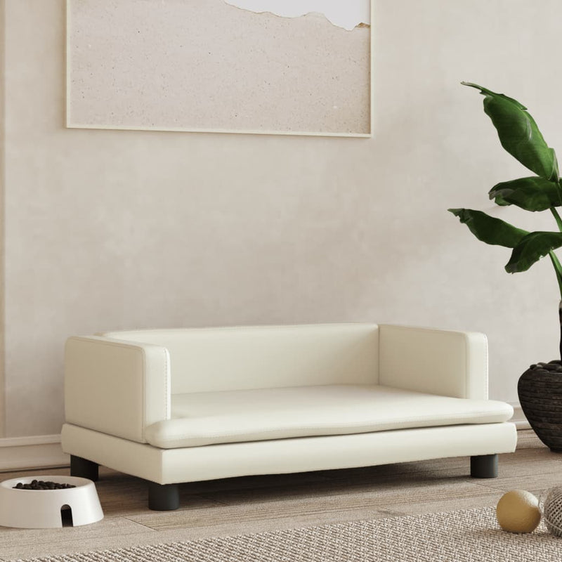 Load image into Gallery viewer, VidaXL Hondenmand 80x45x30 cm kunstleer crèmekleurig
