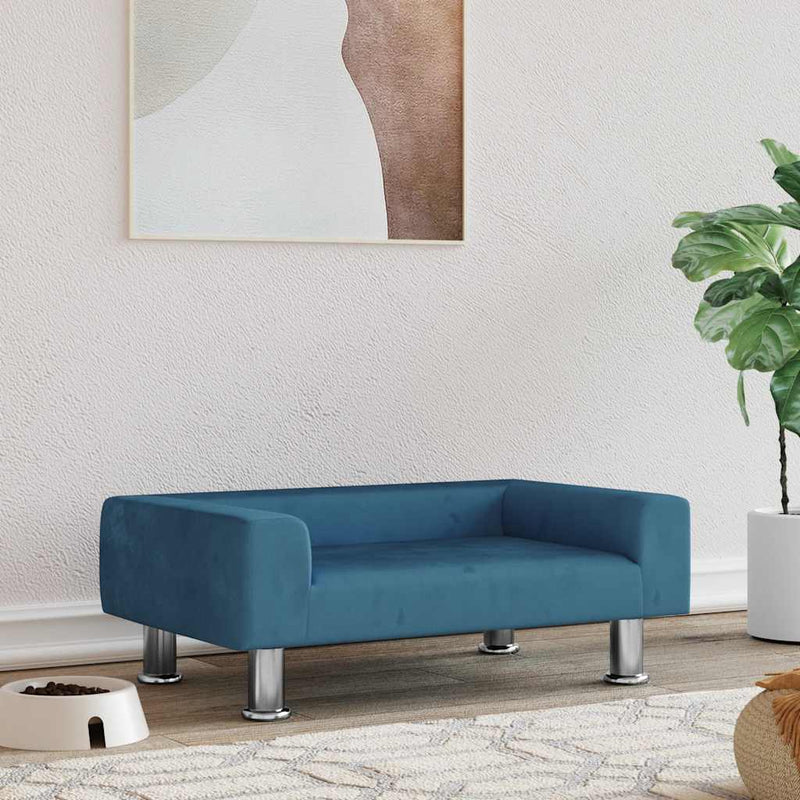 Load image into Gallery viewer, Vidaxl hondenmand 70x45x26,5 cm fluweel blauw
