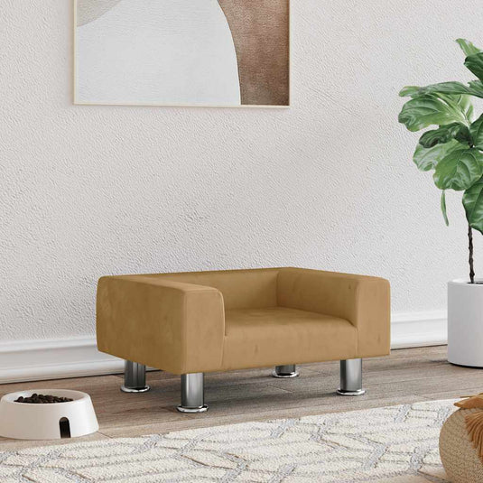 Vidaxl hondenmand 50x40x26,5 cm fluweel bruin