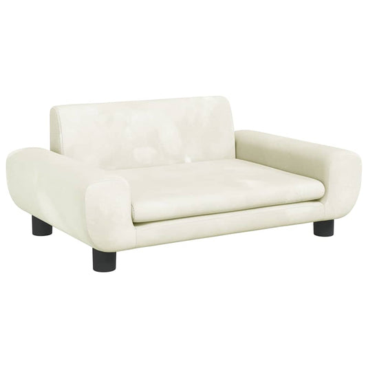 Vidaxl hondenmand 70x45x33 cm fluweel crèmekleurig