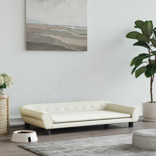 Vidaxl hondenmand 100x50x21 cm fluweel crèmekleurig