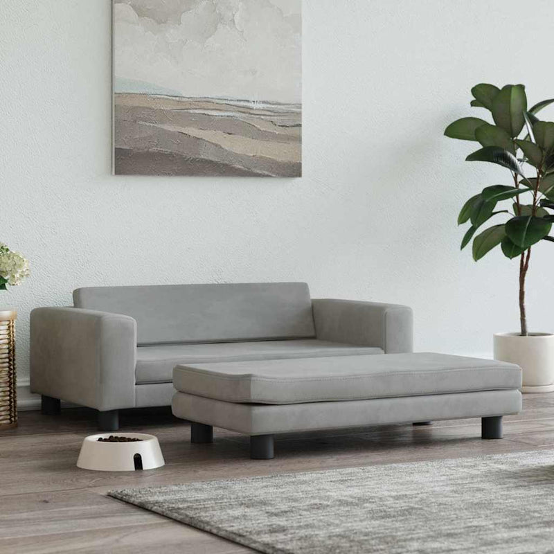 Load image into Gallery viewer, Vidaxl hondenmand met verlengstuk 100x50x30 cm fluweel lichtgrijs
