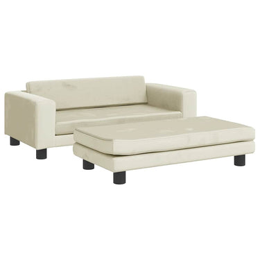Vidaxl hondenmand met verlengstuk 100x50x30 cm fluweel crèmekleurig