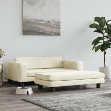 Vidaxl hondenmand met verlengstuk 100x50x30 cm fluweel crèmekleurig