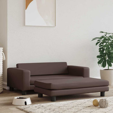 Vidaxl hondenmand met verlengstuk 100x50x30 cm kunstleer bruin