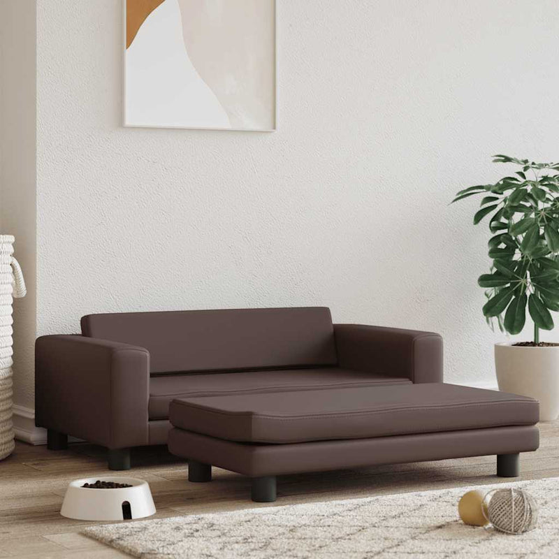 Load image into Gallery viewer, Vidaxl hondenmand met verlengstuk 100x50x30 cm kunstleer bruin
