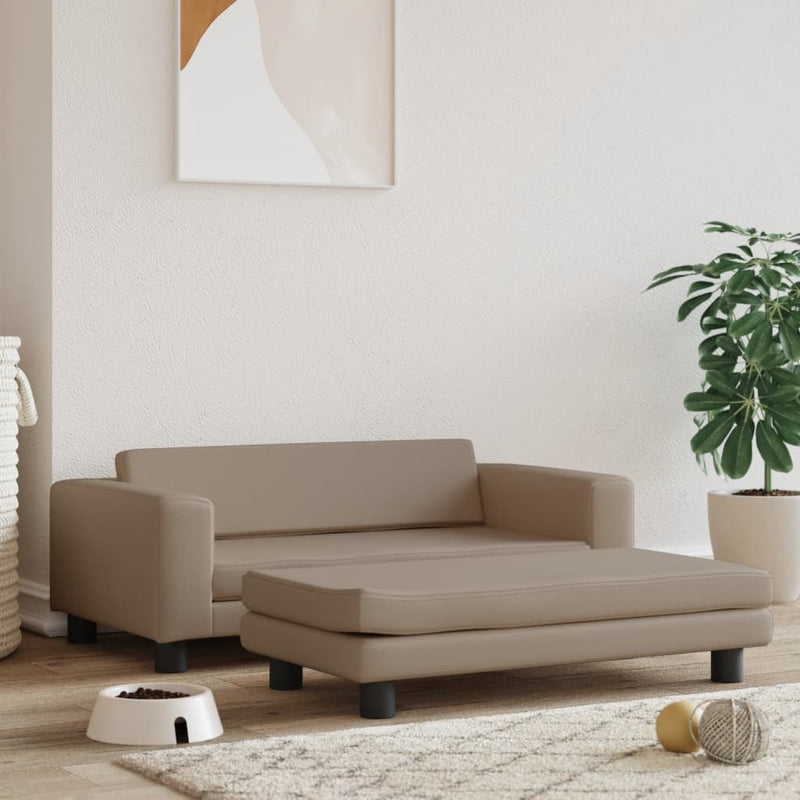 Load image into Gallery viewer, VidaXL Hondenmand met verlengstuk 100x50x30 cm kunstleer cappuccino
