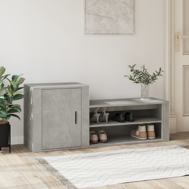 Load image into Gallery viewer, Vidaxl schoenenkast 130x35x54 cm bewerkt hout betongrijs
