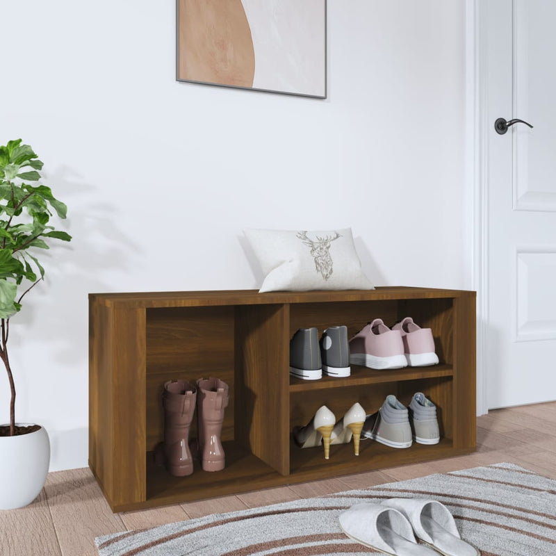 Load image into Gallery viewer, Vidaxl schoenenkast 100x35x45 cm bewerkt hout bruin eikenkleur
