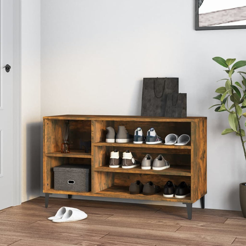 Load image into Gallery viewer, Vidaxl schoenenkast 102x36x60 cm bewerkt hout gerookt eikenkleurig
