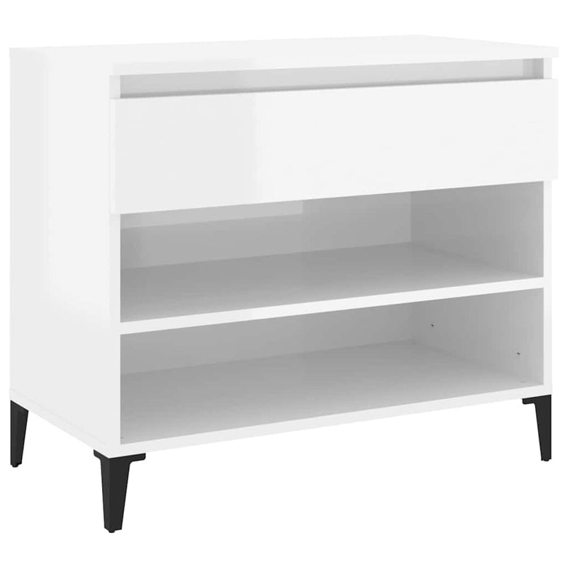 Load image into Gallery viewer, Vidaxl schoenenkast 70x36x60 cm bewerkt hout hoogglans wit
