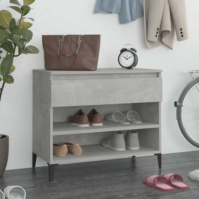 Load image into Gallery viewer, Vidaxl schoenenkast 70x36x60 cm bewerkt hout betongrijs
