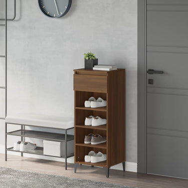 Vidaxl schoenenrek 40x36x105 cm bewerkt hout bruin eikenkleur