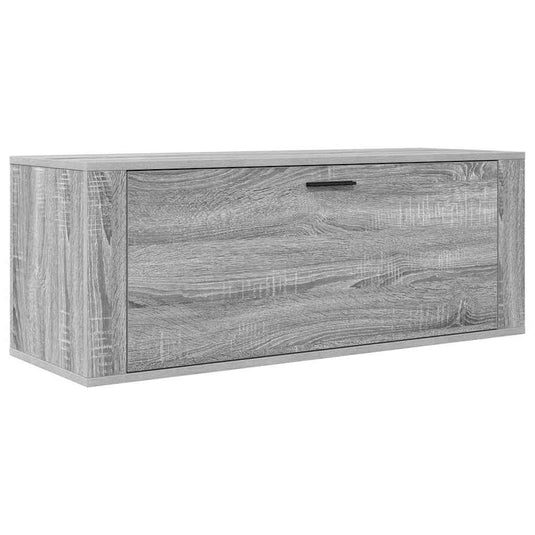 Vidaxl wandschoenenkast 100x35x38 cm bewerkt hout grijs sonoma