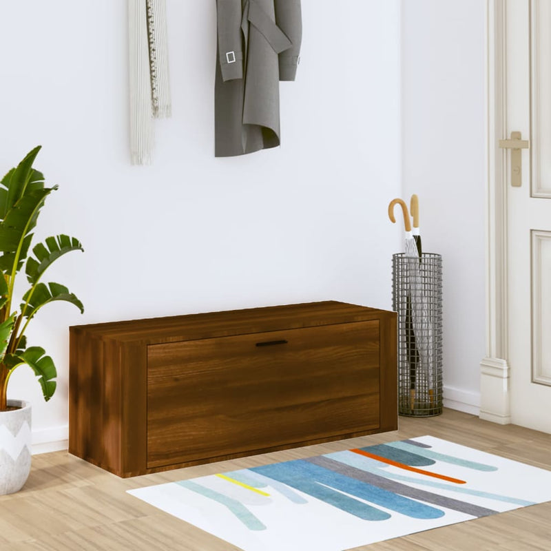 Load image into Gallery viewer, Vidaxl schoenenkast wandgemonteerd 100x35x38cm bewerkt hout bruineiken
