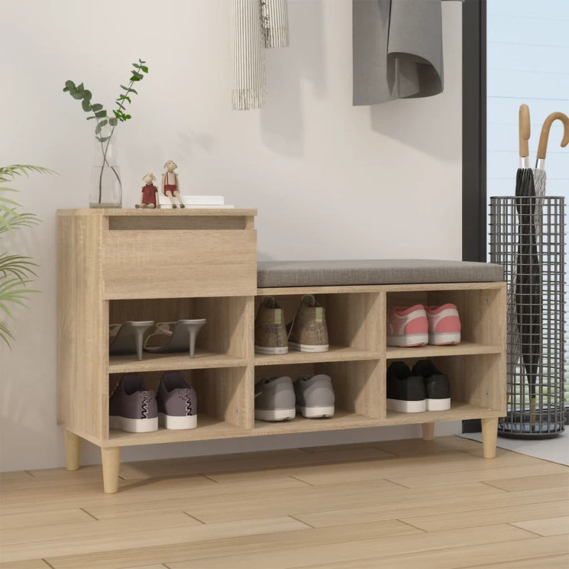 Afbeelding laden in galerijviewer, Vidaxl schoenenkast 102x36x60 cm bewerkt hout sonoma eikenkleurig
