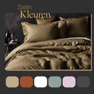 Ten cate katoen satijnen eenpersoons dekbedovertrek 140x200 220 cm goud
