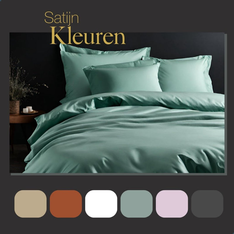 Load image into Gallery viewer, Ten cate katoen satijnen eenpersoons dekbedovertrek 140x200 220 cm mint
