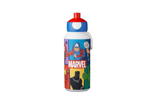 Mepal pop-up drinkfles campus - 400 ml - sluit goed af - drinkbeker voor kinderen - avengers